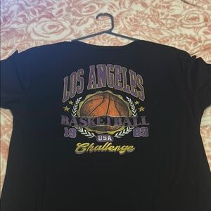 SHEIN Black Los Angeles Basketball Tee